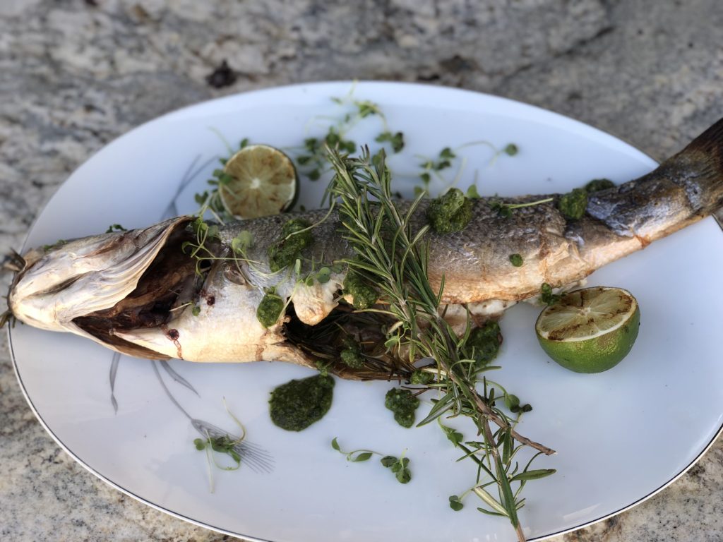 Whole Roasted Fish On Infrared Rotisserie