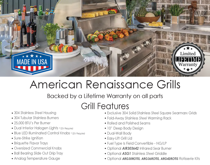 American Renaissance Grill | 42" ARG Built-In Grill