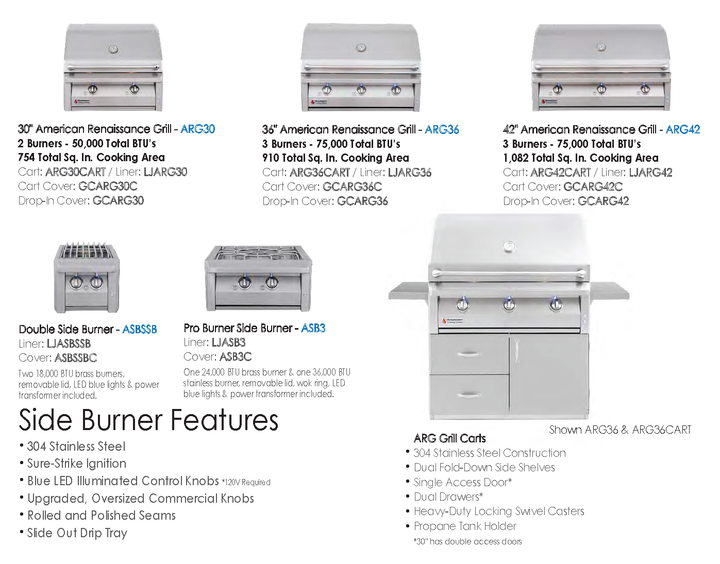 American Renaissance Grill | Built-In Gas Double Side Burner