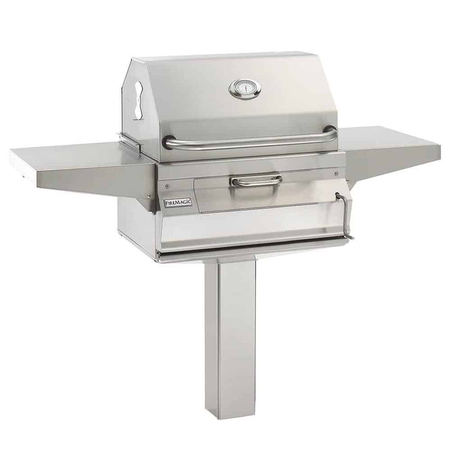 Fire Magic Legacy 24-Inch Smoker Charcoal Grill Post Mount - 22-SC01C