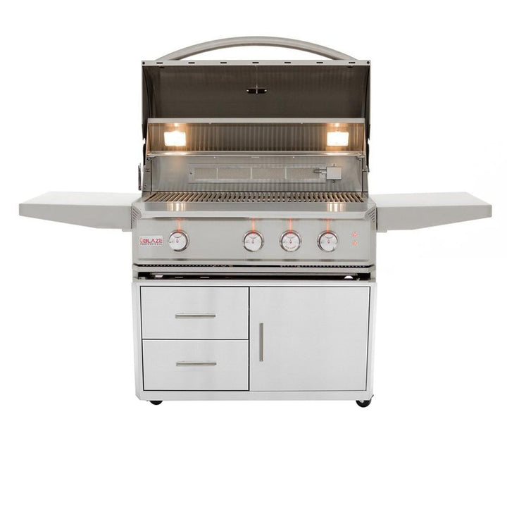 Blaze Professional 34" Grill With Rear Infrared Burner On Cart - BLZ-3PRO + BLZ-3PRO-CART-LTSC