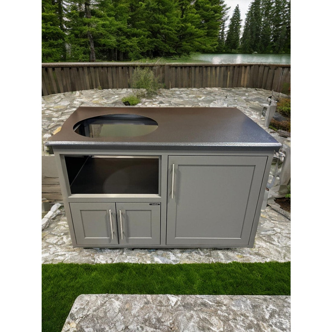 Challenger Designs | Torch 48″ Big Green Egg Cart with Shaker