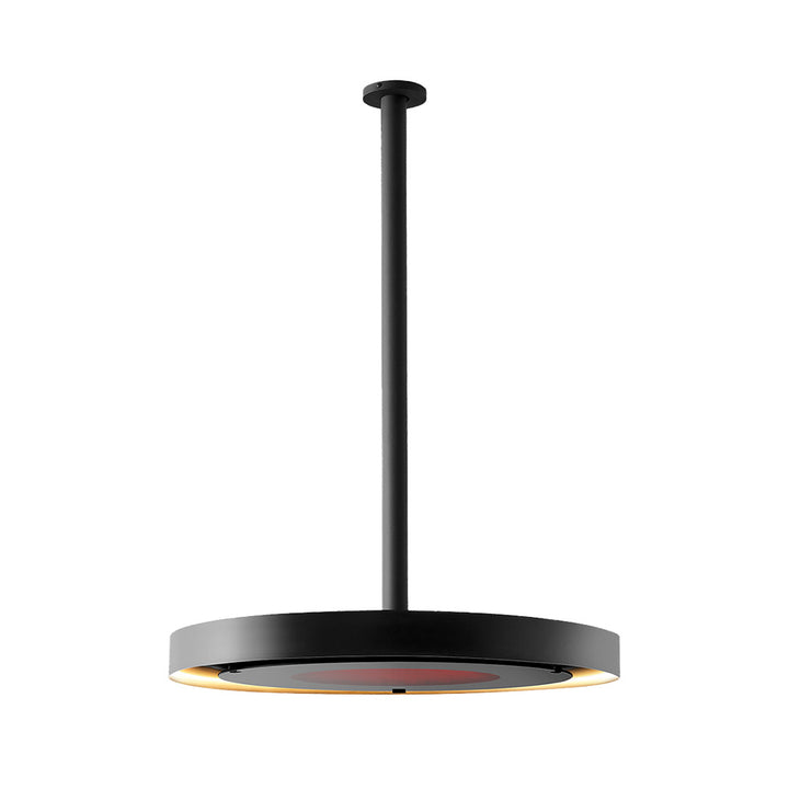 Black pendant light on a white background
