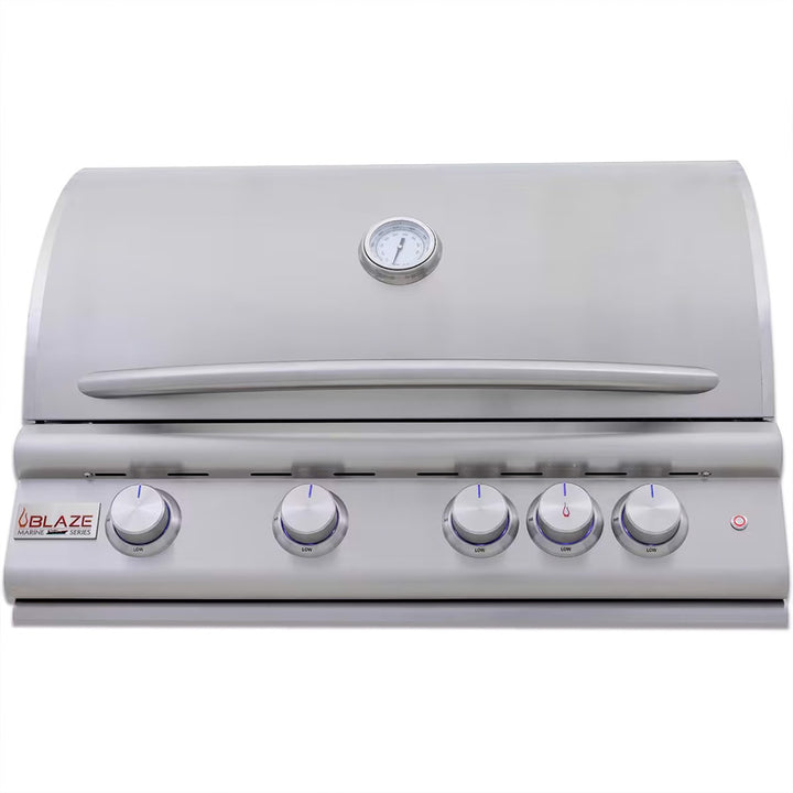 Blaze | LTE+ Marine Grade 32-Inch 4-Burner Built-In Grill w/ Lift-Assist Hood & Rear Infrared Burner (BLZ-4LTE3MG)