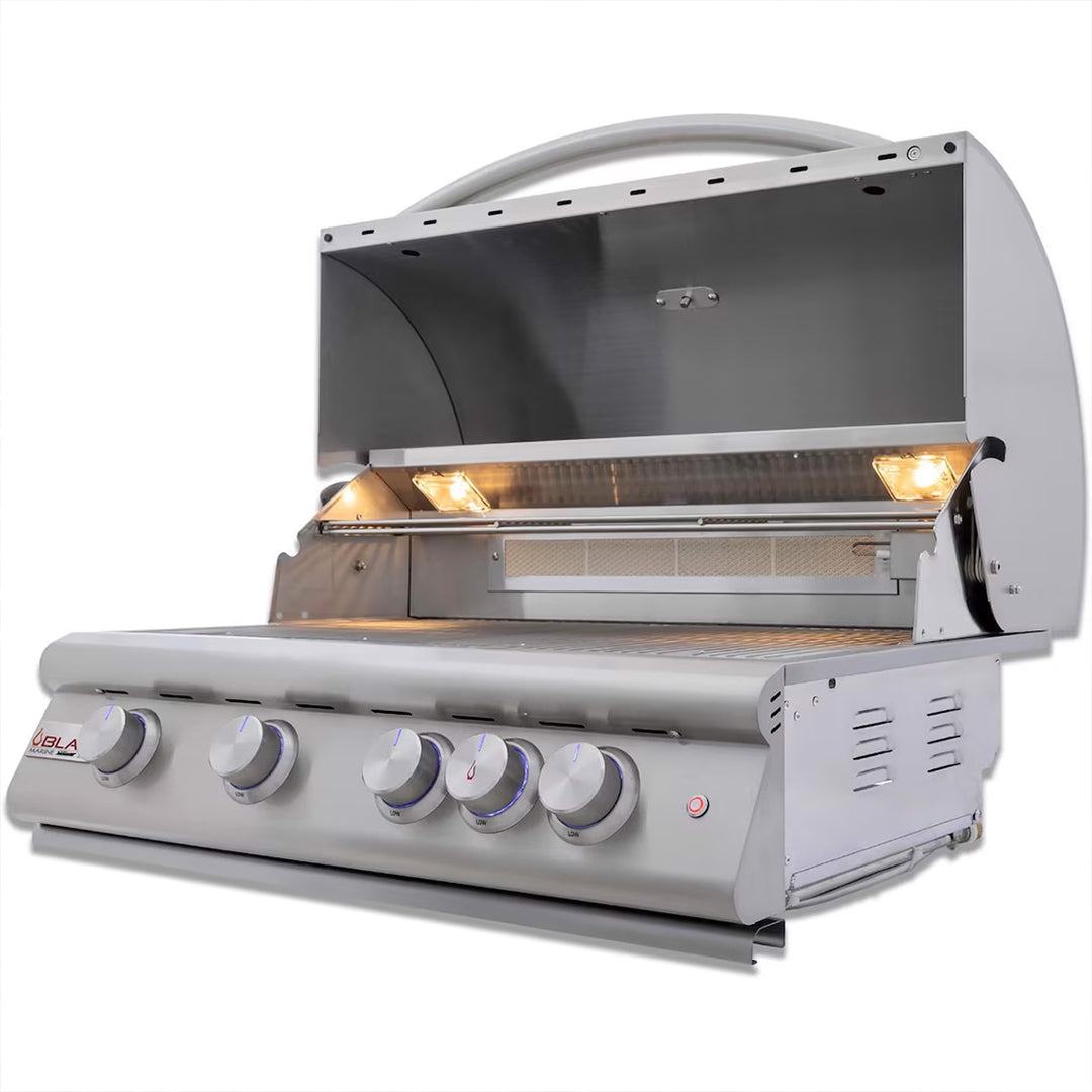 Blaze | LTE+ Marine Grade 32-Inch 4-Burner Built-In Grill w/ Lift-Assist Hood & Rear Infrared Burner (BLZ-4LTE3MG)