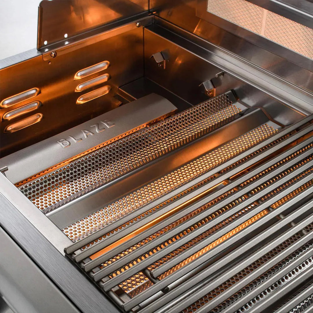 Blaze | LTE+ Marine Grade 32-Inch 4-Burner Built-In Grill w/ Lift-Assist Hood & Rear Infrared Burner (BLZ-4LTE3MG)