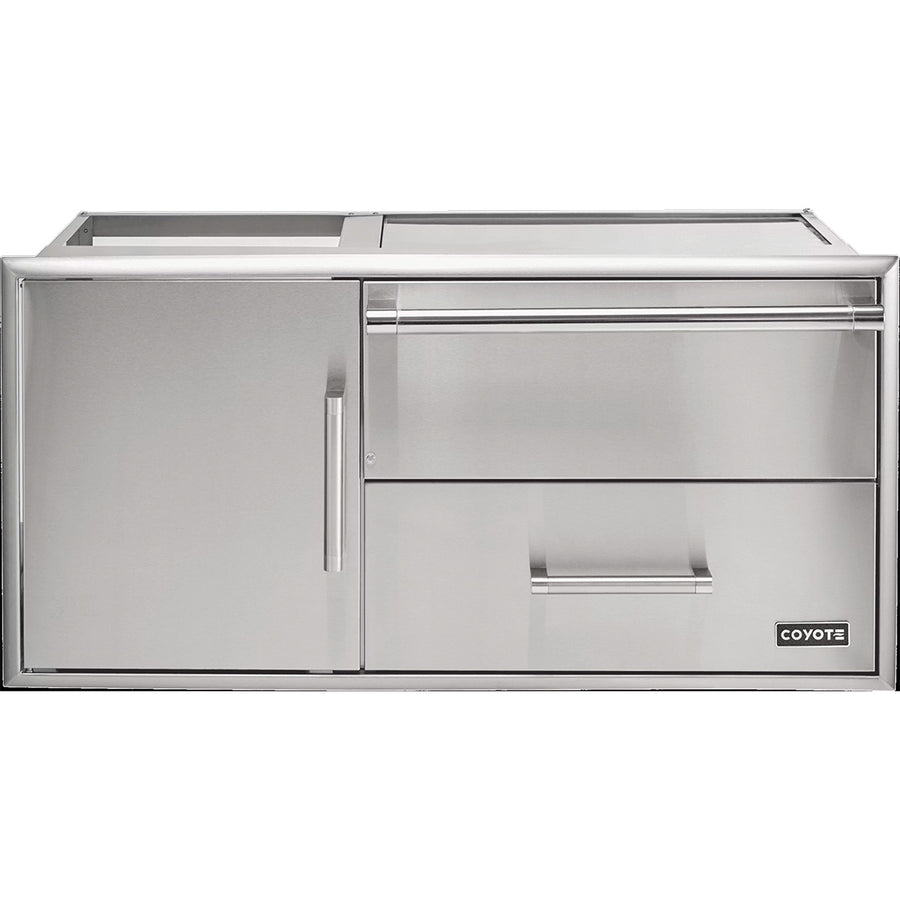 Coyote | 42" Access Door With Storage & Warming Drawer Combo (C3-CDWD)