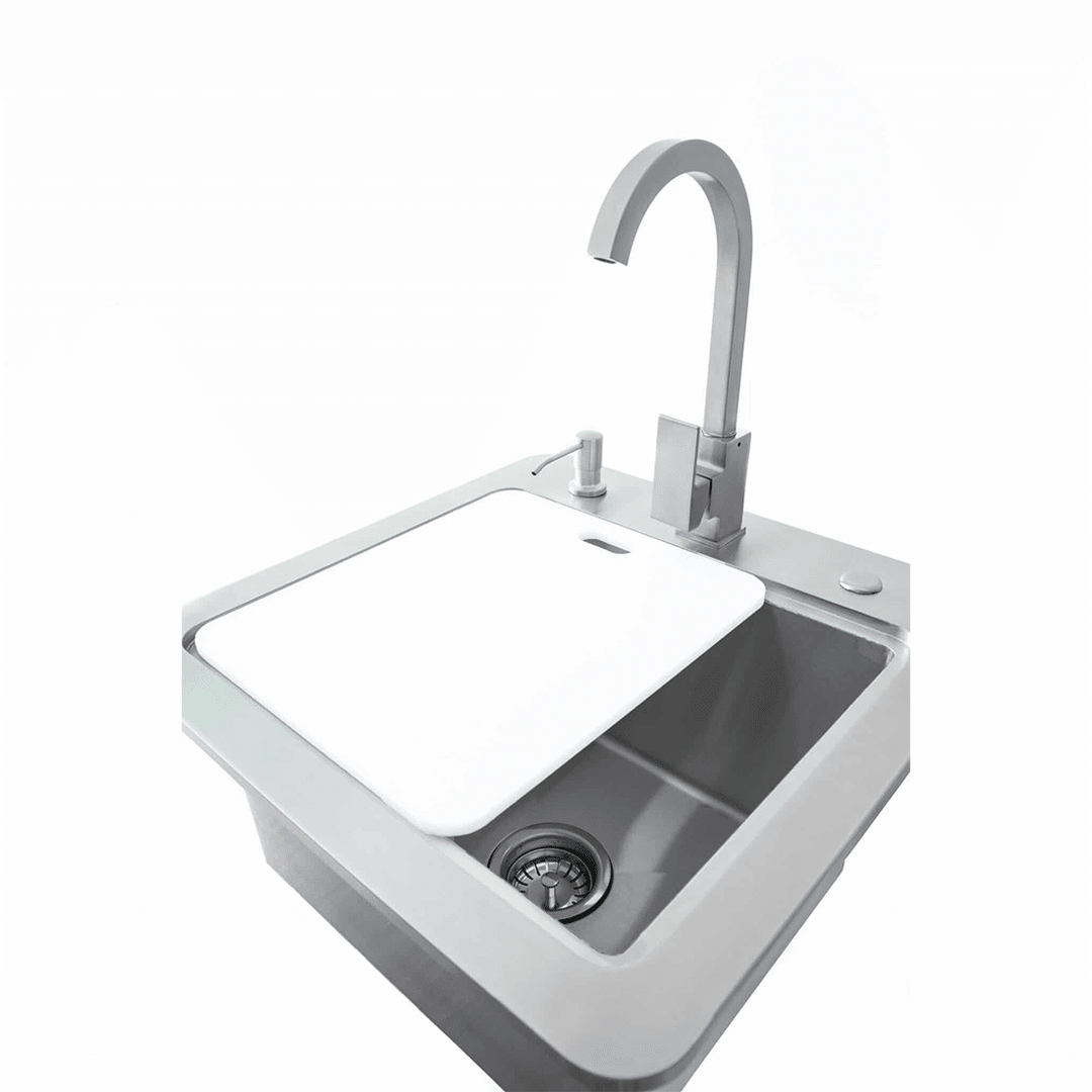 Coyote C1SINKF21 21-Inch Sink With Faucet, Drain, Soap Dispenser.4