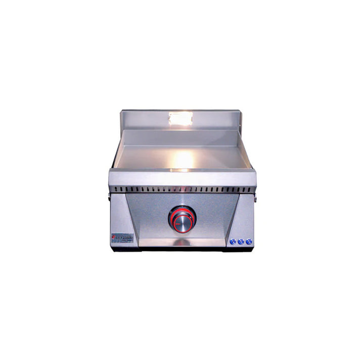 Stainless steel range hood on a white background