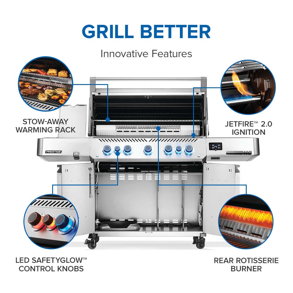 Napoleon | Prestige® 665 Connected Grill with Infrared Side and Rear Burners, SS
