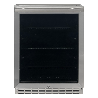 RCS | 24" Glass Front Stainless Steel Outdoor Refrigerator