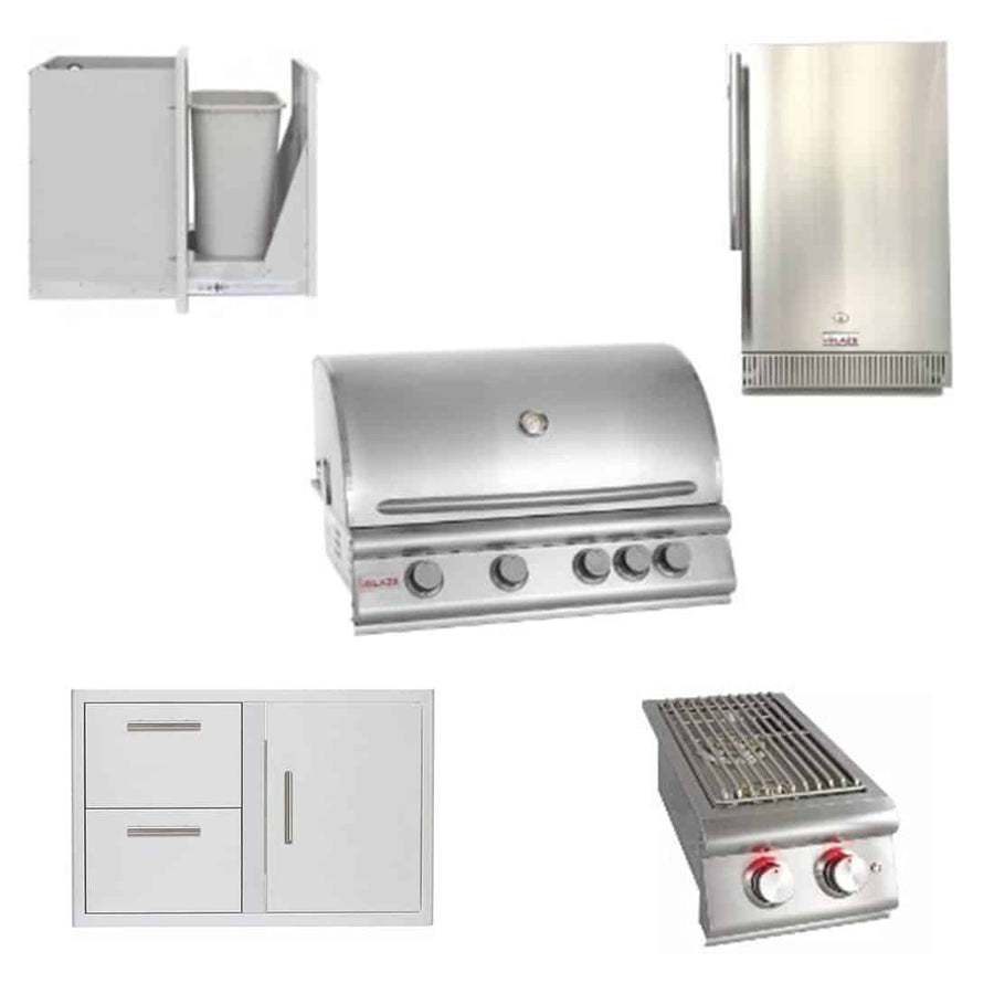 Blaze Prelude LMB 32" 4 Burner Grill Outdoor Kitchen Package